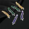 European and American Elegant Temperament Long CZ Dangle Earrings for Women 2022 Fashion Brand Jewelry Design Statement Eardrop