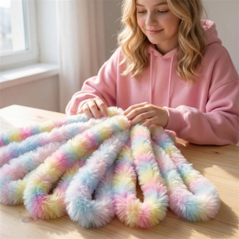 5Pcs 20mm Imitation Rabbit Hair Twist Stick For Gradient Color Plush Twist Stick DIY Fluffy Doll Gifts Crafts Materials
