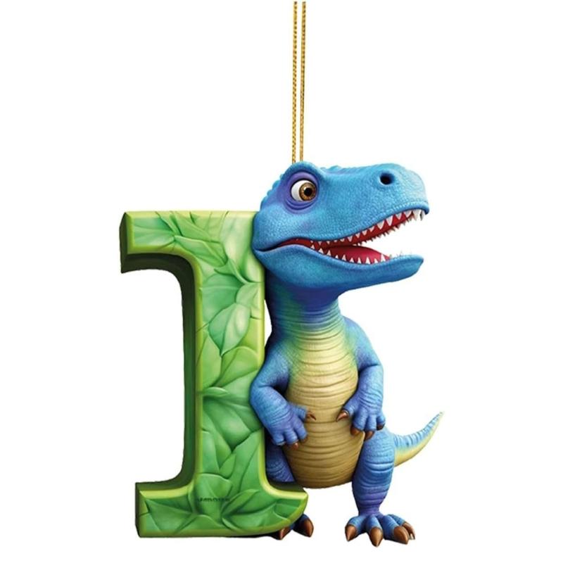 26 Letter Cartoon Pendant for Tree Kids Acrylic Christmas Animal Ornament