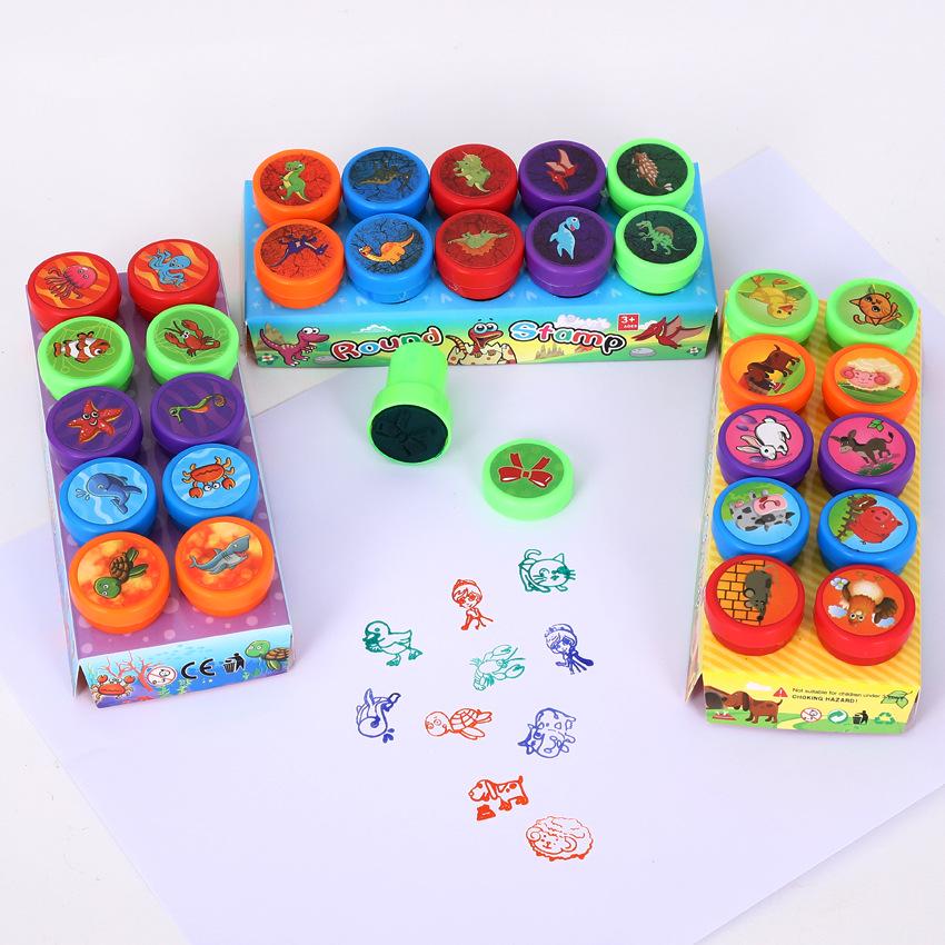 Creative Fun Animal Stamp Set for Kids - Valentine's & Christmas Themes (10 Boxes)
