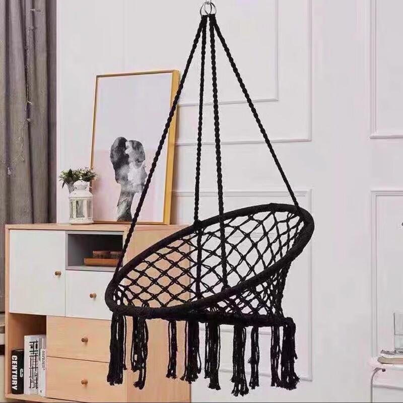 Outdoor Cotton Rope Tassel Hammock Chair