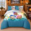 Bubble Guppy Pattern Bedding 3Pcs Set Bed Sheet And Pillowcases For Indoor Bedroom