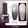 Bouncing Warm Glitter Powder Broken Diamond Glue, Bright And Explosive Glitter Phototherapy Glue Removable Color-Changing Nail Polish Glue Set