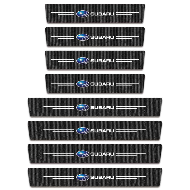 For Subaru STI XV Car Accessorie PU Leather Car Door Sill Plate Protector Stickers Threshold Side Trunk anti-scratch Protection X666