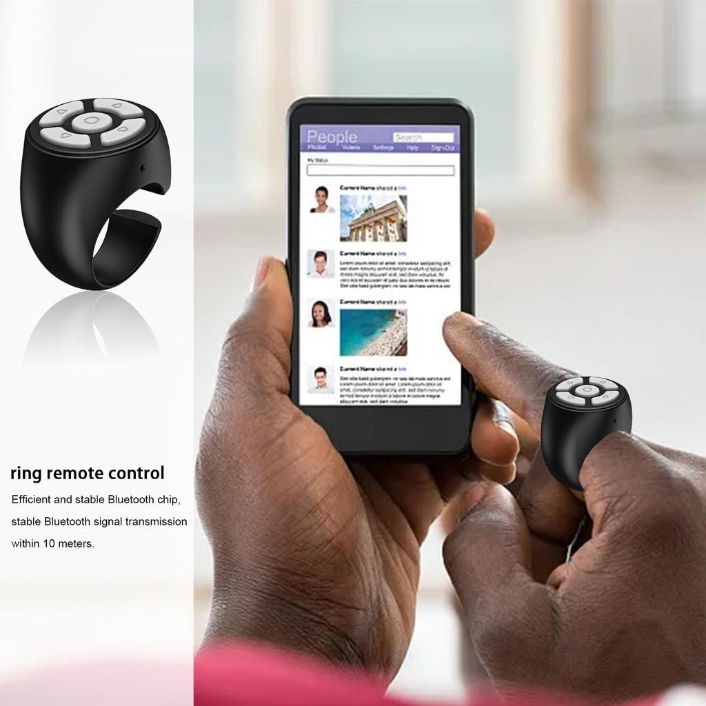 Drahtloser Fernauslöser Finger-Scroller Seitenumblättern Selfie-Taste Handy-Controller für Schule Auto Zuhause Reisen und Camping