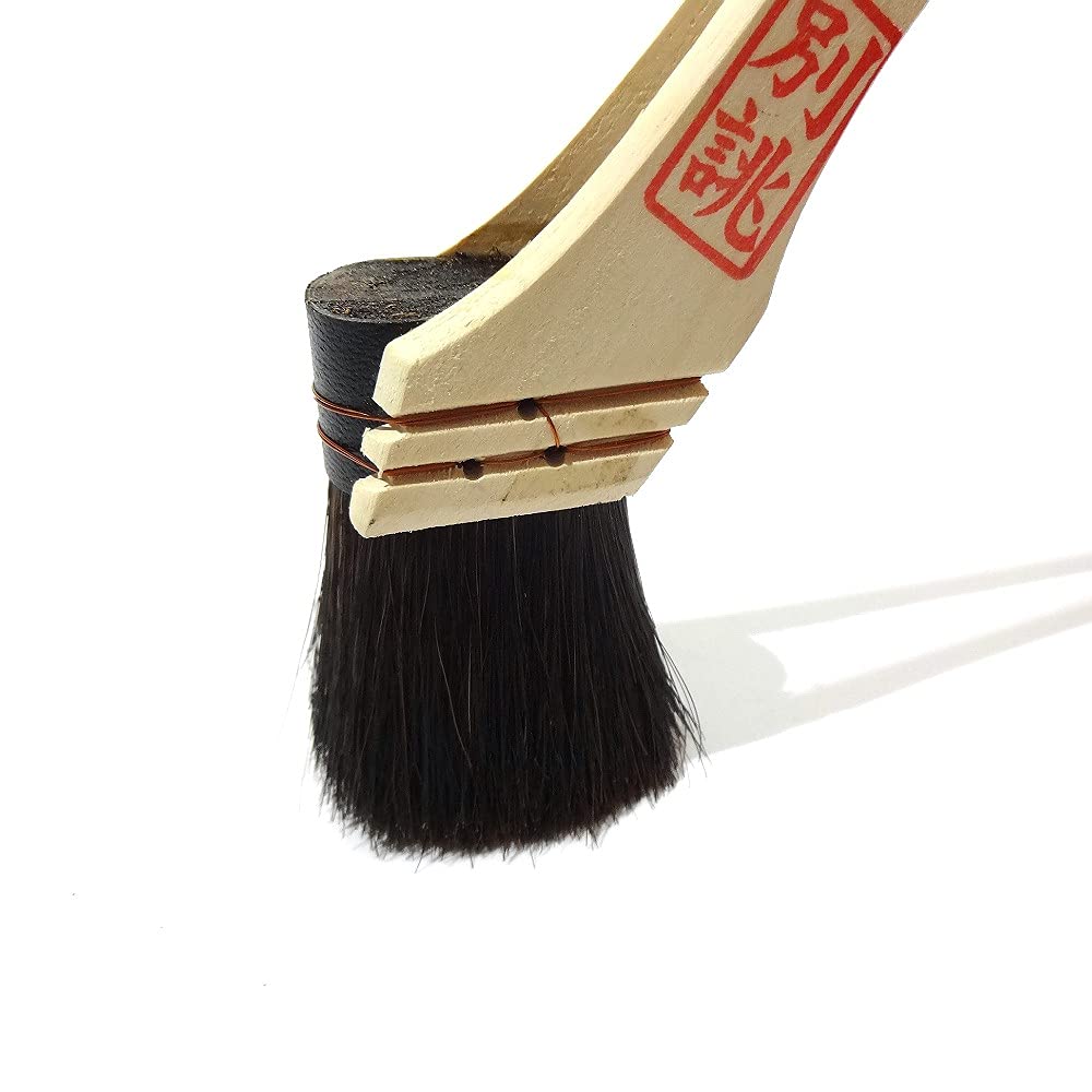 Hakeichi Black Hair Brushes for Premium Black Set of for Rust Prevention On Iron and Ship Bottom Paint Custom-Made Oil-Based Paints, Horsehair, 30mm,