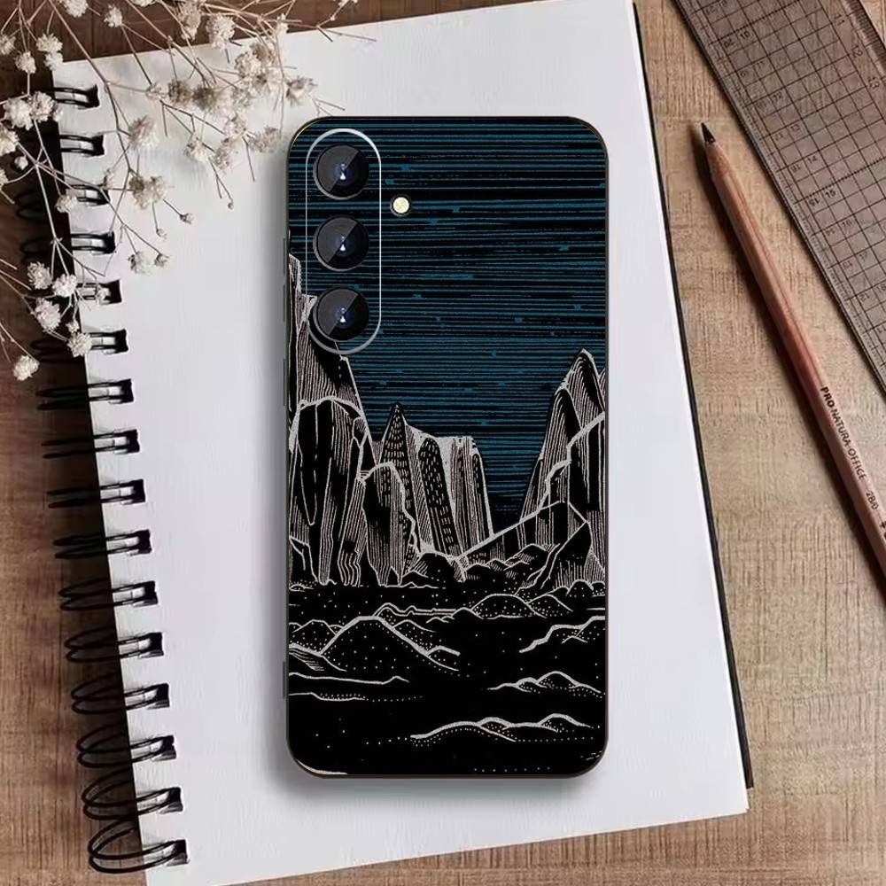 Dark Space Astrology Mountain Phone Case For Samsung Galaxy A73,A21s,A22,A31,A52,A53,A71,A41Soft Black Shell