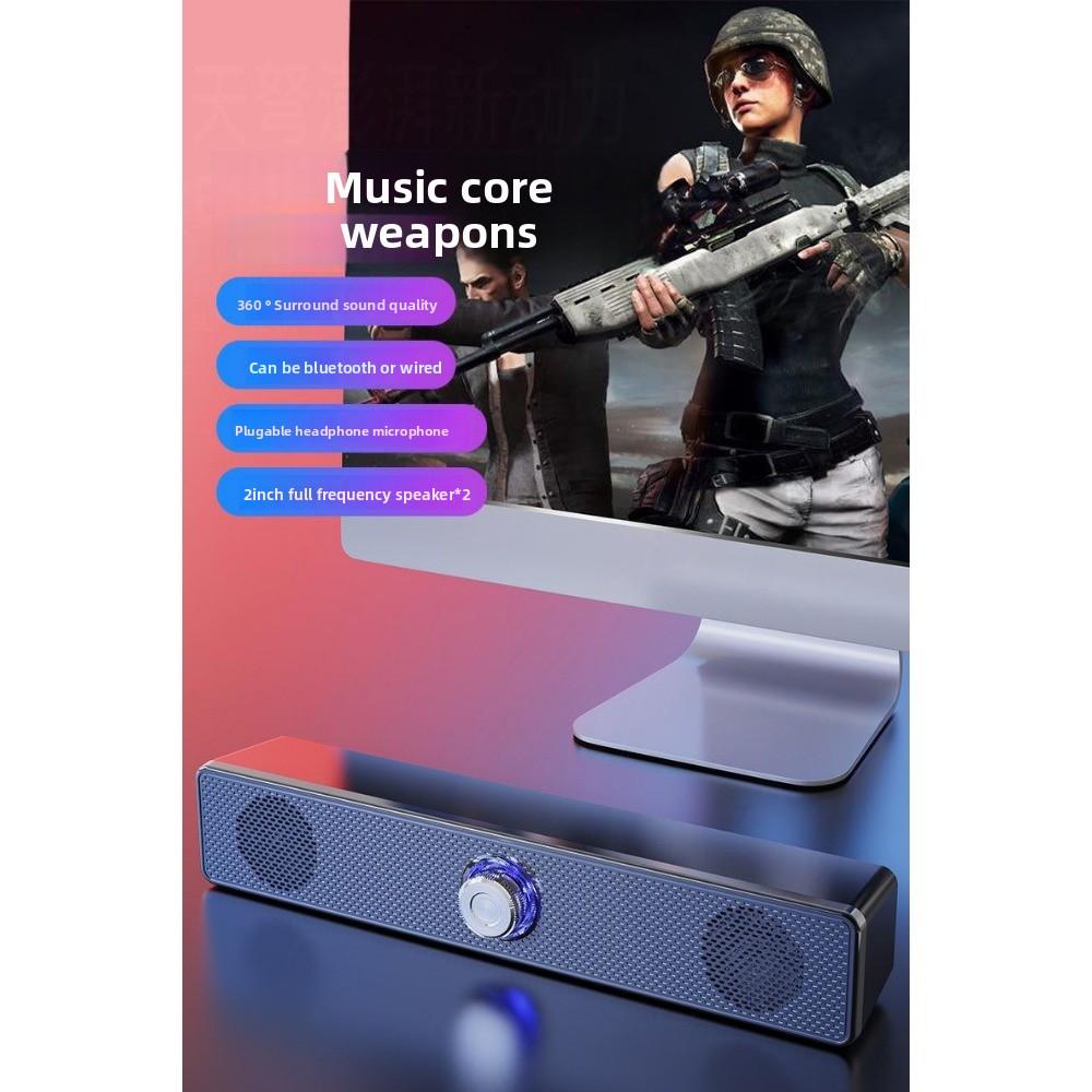 Strip Computer Stereo Dual Speakers Stereo Desktop Desktop Notebook Wired Bluetooth Speaker Overweight Low