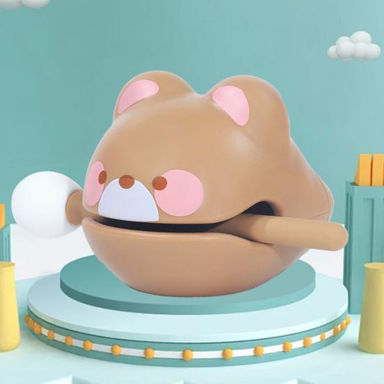 Cartoon Animal Wooden Fish Toy with Hammer Stress Relief Meditation Calming Percussion Instrument Desktop Resin Wooden Fish Decoration