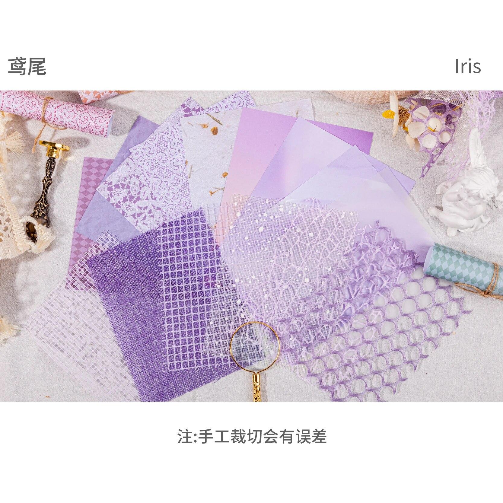 

15 штук Вінтаж Змішані матеріали Мереживний папір Матеріали для альбомів для записів DIY Фотоальбом Колаж Журнал Креативний канцелярський матеріал Папір