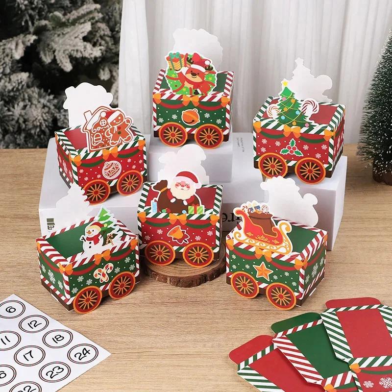 24 Stück Weihnachten Leere Adventskalenderboxen Weihnachts-Countdown DIY Weihnachtsgeschenk Süßigkeitenboxen Neujahr 2025 Weihnachtsdekoration