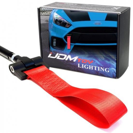 

Track Racing Style Sports Red Tow Hook Strap Kit For 2016-18 Ford Focus RS Model