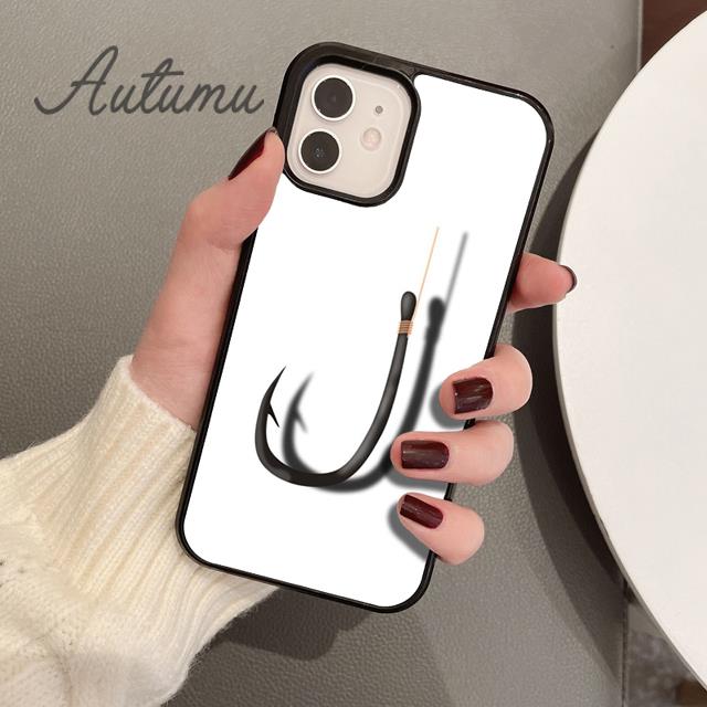 Fish Hook Fishing Phone Case for iPhone 17 Air 15 16 16e 11 12 13 14 Pro Max Plus Cover coque Fundas Shell