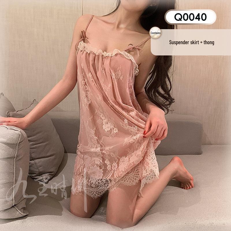 Jiuli Qingchuan Sexy Sheer Lingerie Set - Pure Desire See-Through Pajamas with Webbing Fun.