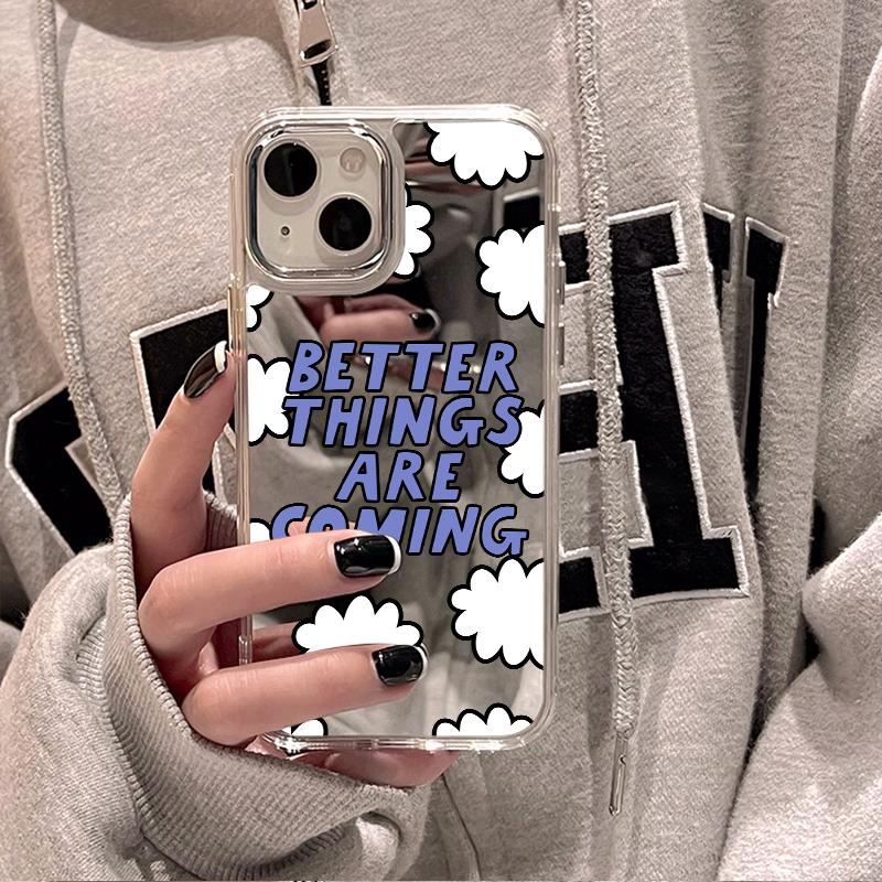 Fundas para teléfonos móviles para iPhone 11 13 XR 15 Pro Max 12 14 Pro Max Funda iPhone 16 XS Max Funda protectora con espejo Espejo Exquisito Dibujos animados Impermeable