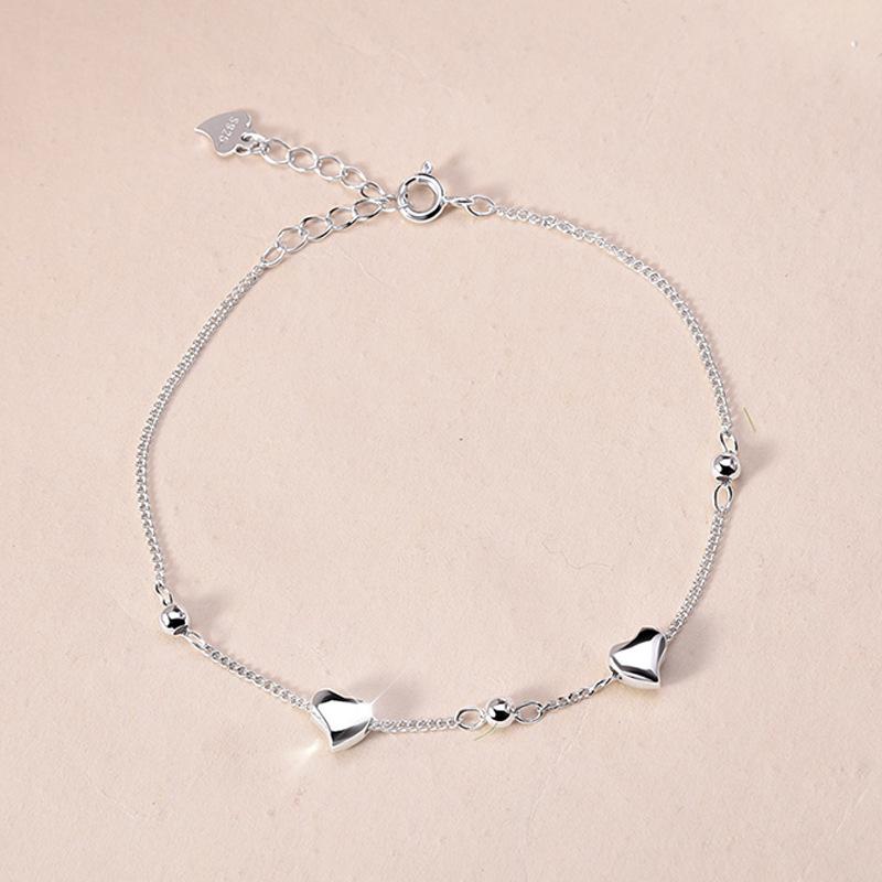 925 Sterling Silver Heart Bracelet - Sweet, Girly Design, Ideal Gift for Her 925 Silver