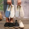 Zapatos Planos de Mujer de Talla Grande para Primavera y Otoño, Simples, Cómodos y Casuales, con Suela de Cuerda de Cáñamo, Zapatos de Pescador