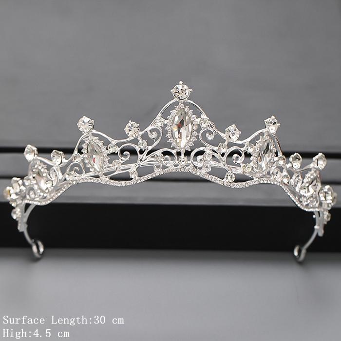 Coroană Culoare Argintie și Tiară Accesorii de Păr Pentru Femei Accesorii Nuntă Coroană Pentru Mireasă Cristal Stras Tiară Diademă