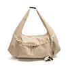 Large Capacity Shoulder Bag for Women Monochromatic Zipper Cord All Games Crossbody Bags Elegant Nylon