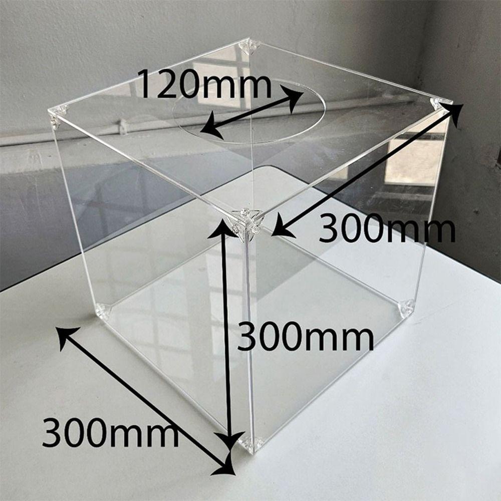 200mm/300mm Acrylic Lucky Draw Box Transparent Clear Acrylic Acrylic Display Box Removable Easy to Install Voting Box