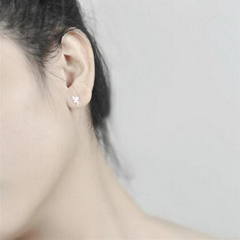 New Arrival Personality 925 Sterling Silver Jewelry Fashion Ballet Dinosaur Accessories Female Anti -Allergic Earrings E055