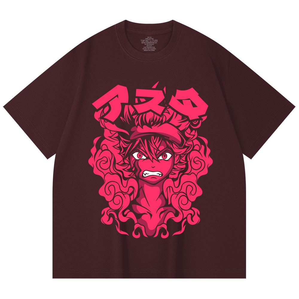 

230 Gsm 100% Cotton Black Clover V6 Asta Print Unisex Heavy Cotton T Shirt 2XL