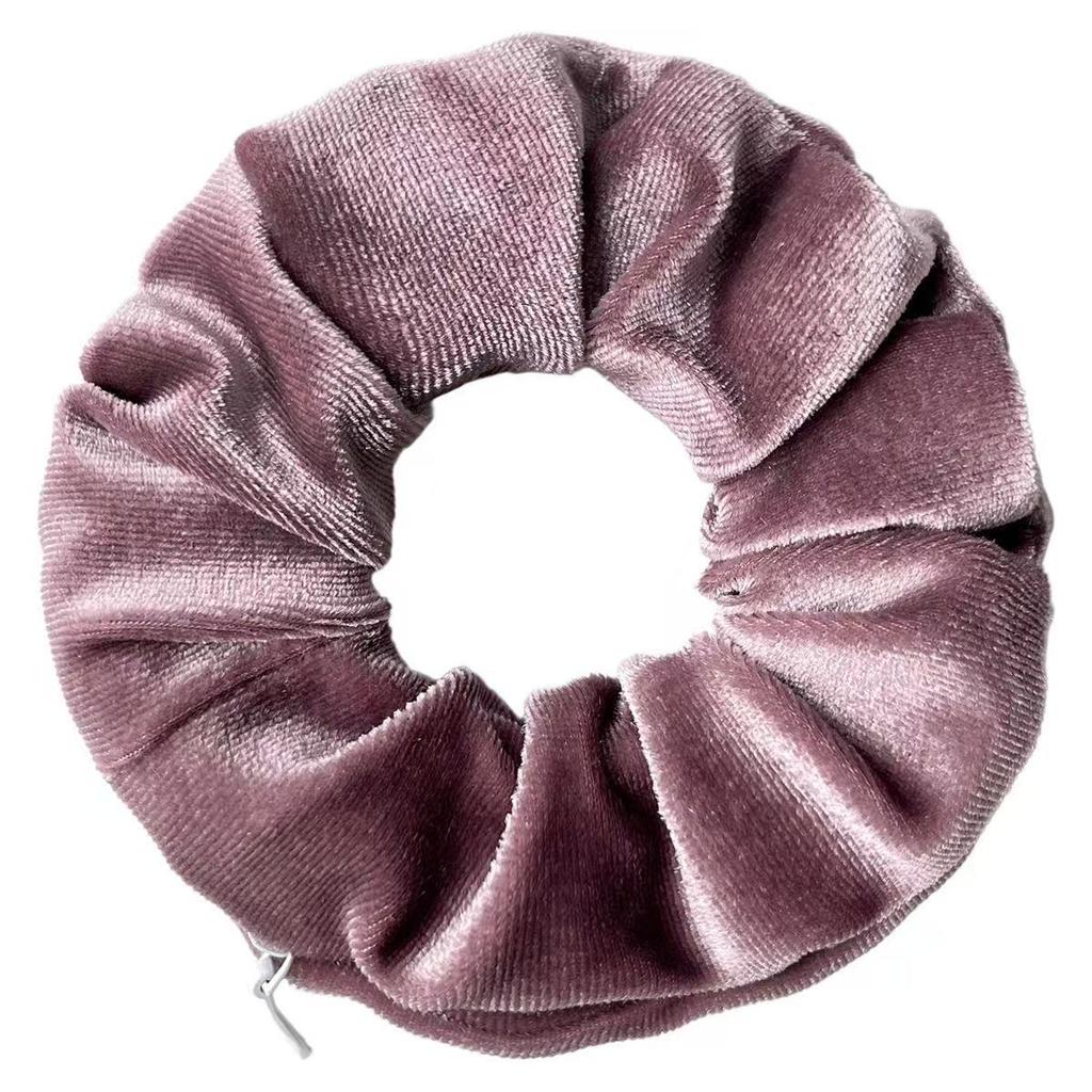 Gomas de terciopelo con bolsillo con cremallera para el pelo para mujer, Scrunchie oculto para el pelo, Sujetador de coleta, Bandas elásticas, Regalo para amiga