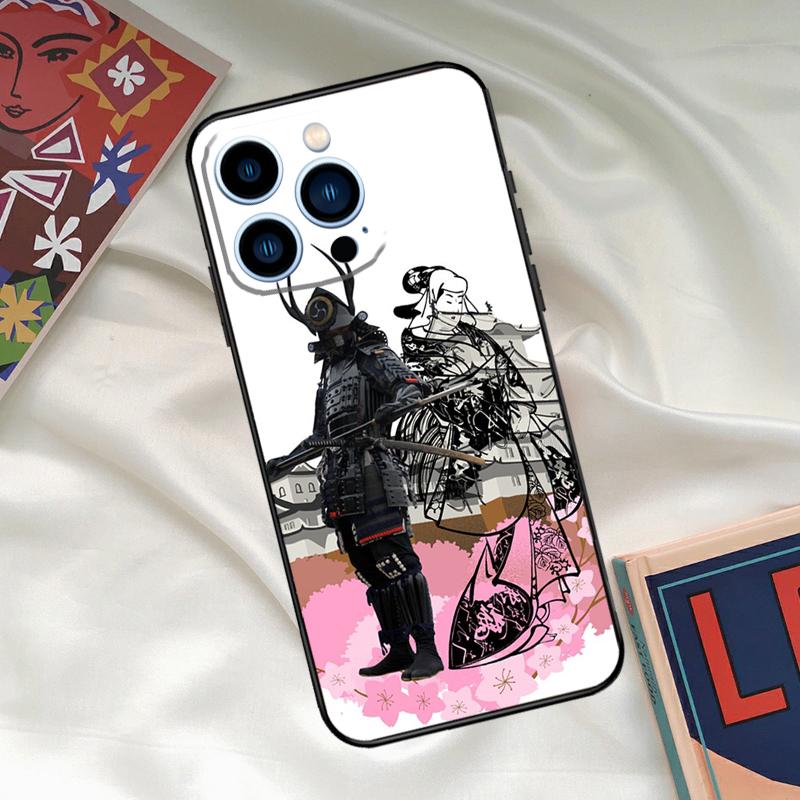 Japanese Samurai Warrior Geisha Phone Case For iPhone 16 14 13 12 11 15 17 Pro Max 15 16 Plus 13 Mini 16e 17 Air Funda Cover