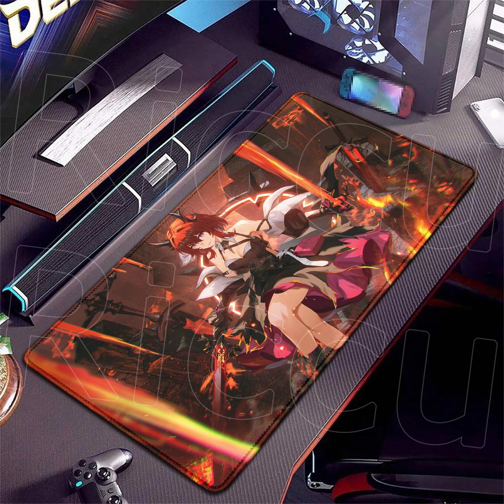 HD Arknights Endfield Mauspads Anime Mädchen Laevatein Mauspads Groß Gamer XXL Laptop Teppich Gaming PC Zubehör erweitern Schreibtischunterlage
