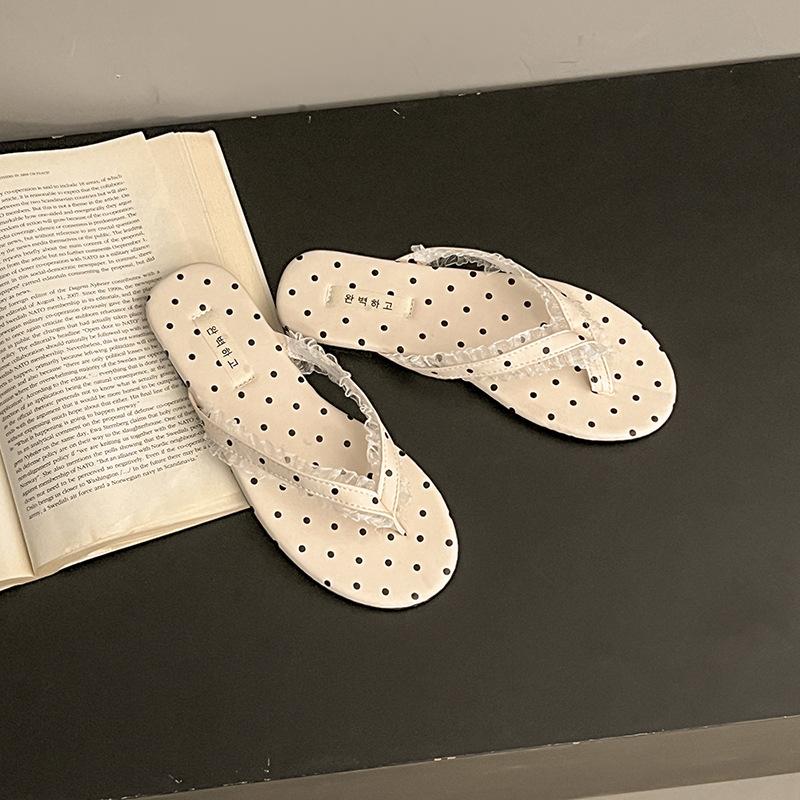 

Fairy lace flip-flops female outer wear summer new open-toed flip-flops cool slippers 40