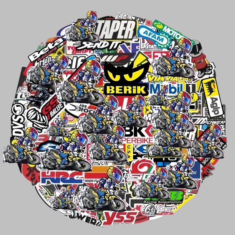 40/80/120pcs Random Motorcycle Ornamental Stickers Decals Bike Helmet Tank Racing Sponsor Logo Set for Kawasaki Honda Yamaha BMW