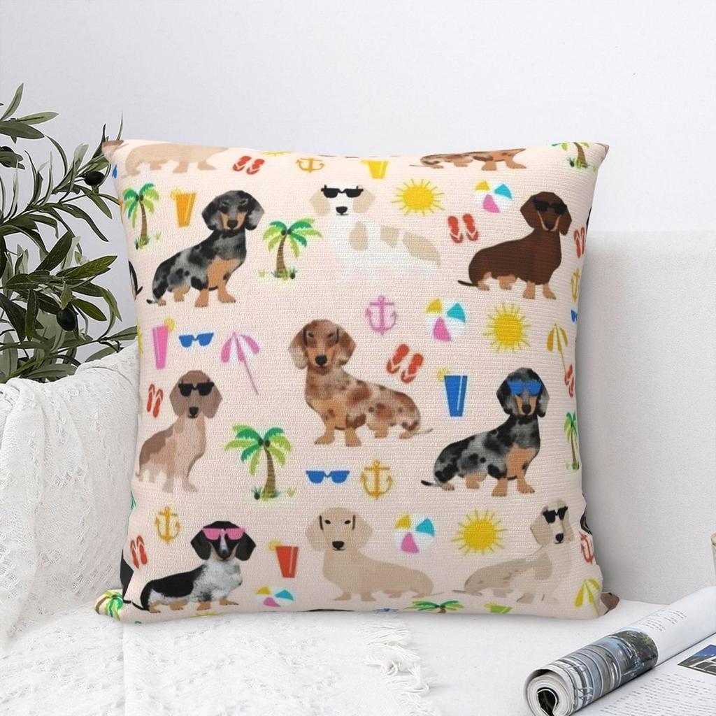 Dachshund Square Pillow Covers Polyester Sofa Dogs Animal Cushion Case Cool Home Decoration Throw Pillow Case 4040