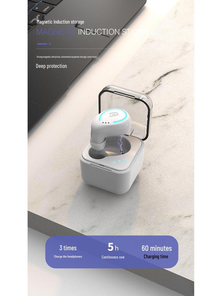 B8 Mini Invisible TWS Noise-Cancelling Bluetooth Earbuds with Charging Case