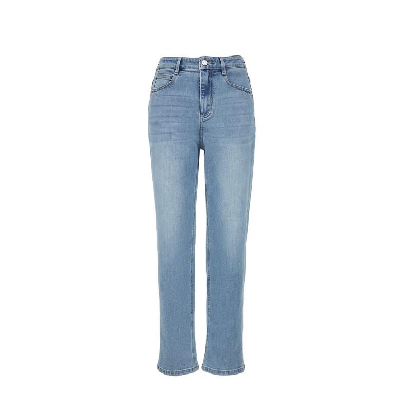 Veromoda Women's Washed Straight-Leg Lyocell Cotton Ankle Jeans