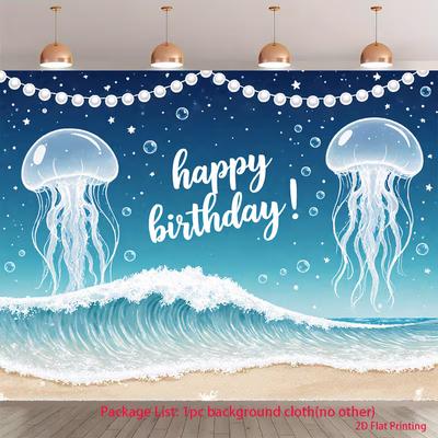 2D Unter dem Meer Alles Gute zum Geburtstag Kulisse Quallen Fotografie Hintergrund Banner