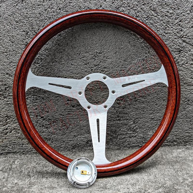 14 Zoll 358mm Klassisches Holzlenkrad Universelles Rennsport-Sportlenkrad 74mm Lochkreis