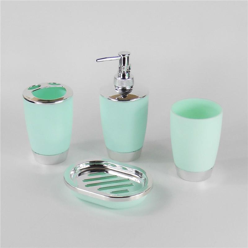 Elegant Euro-American Bathroom Set: 6-Piece Toiletries & Electroplated Lotion Bottle