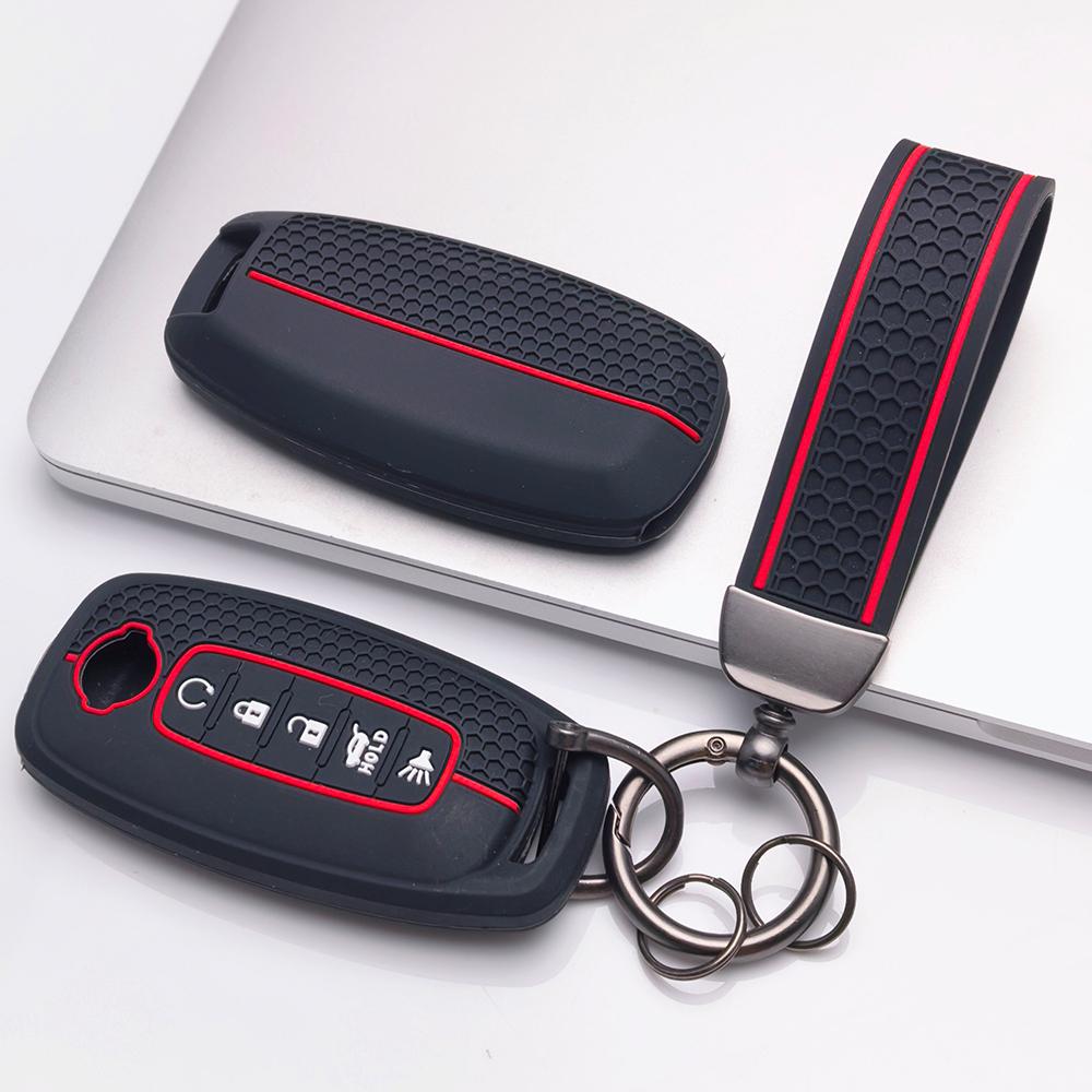 Key Fob Cover for Nissan Altima Models Rogue Pathfinder with Keychain Anti-Scratch Surface Shockproof Structure Soft Grip Texture Easy Install Design
