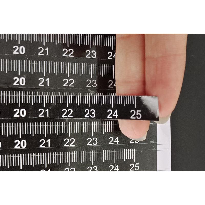 Waterproof Self-Adhesive Scale Ruler Sticker - Midpoint Measurement Marker.
