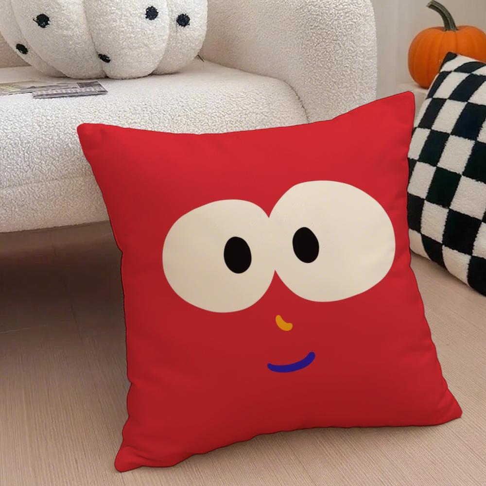 Cute Smile Cushion Cover Throw Pillow Cover Hidden Button Durable Polyester Chair Cushion