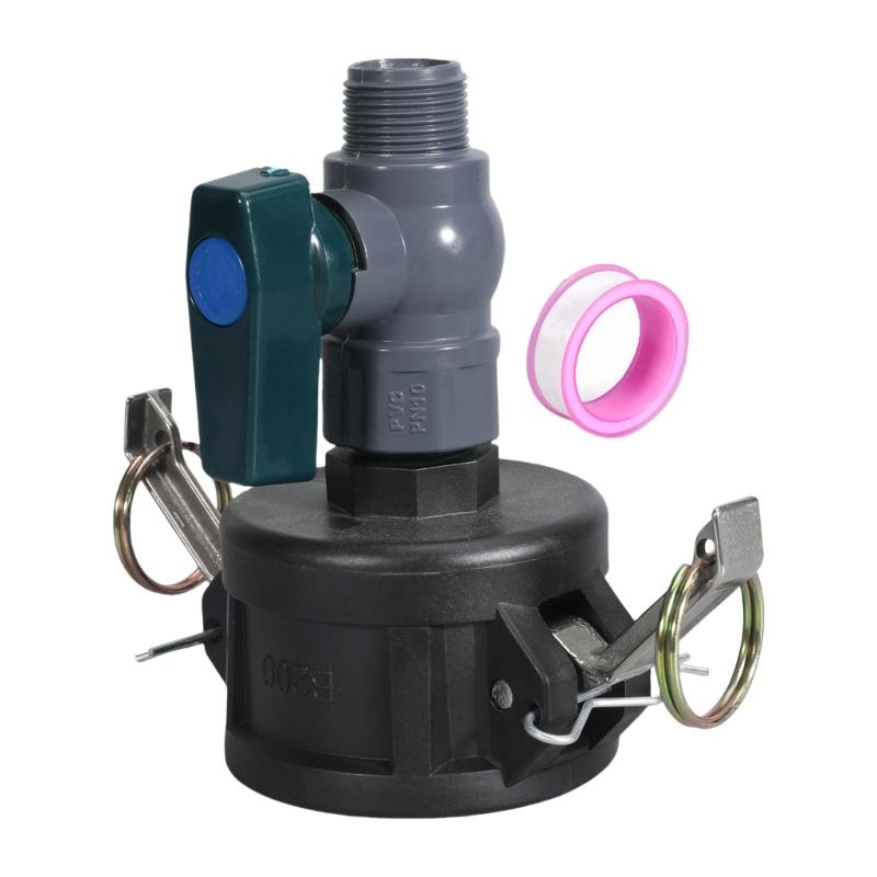 

Multipurpose 2Inch IBC Tank Adapter Connectors to 3/4Inch GHT Garden Hose Fitting With High Flows Round Valves 1