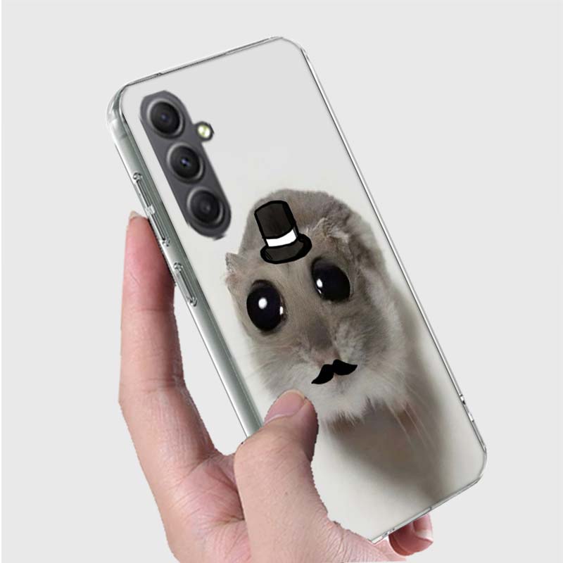 Funny Sad Hamster Meme Phone Case for Samsung A16 A26 A36 A56 A17 A37 A57 A07 A06 A02S A03 A04S A05S Galaxy Note 20 10 A50S A71