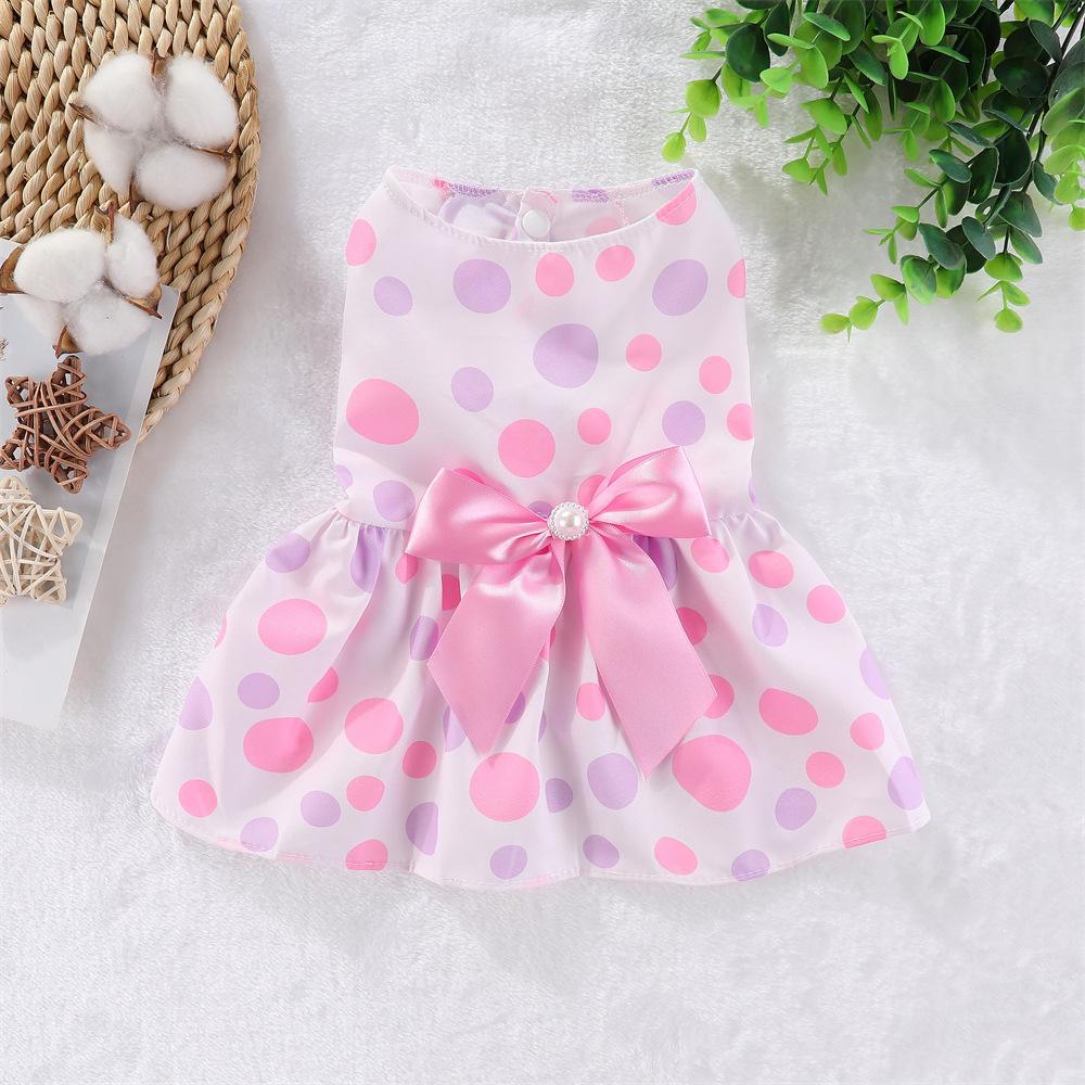 Spring/Summer Pet Clothes: Cute Cartoon Skirt for Dogs & Cats (Teddy, Pomeranian, Bichon)