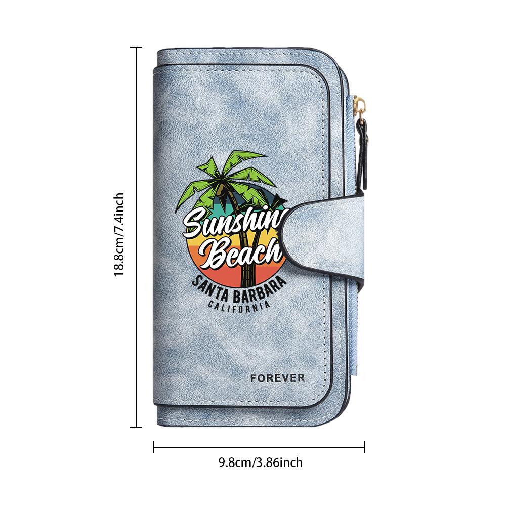Sunshine Beach Style Long Wallet Fashion Casual Card Holder Portable Daily Use Purse