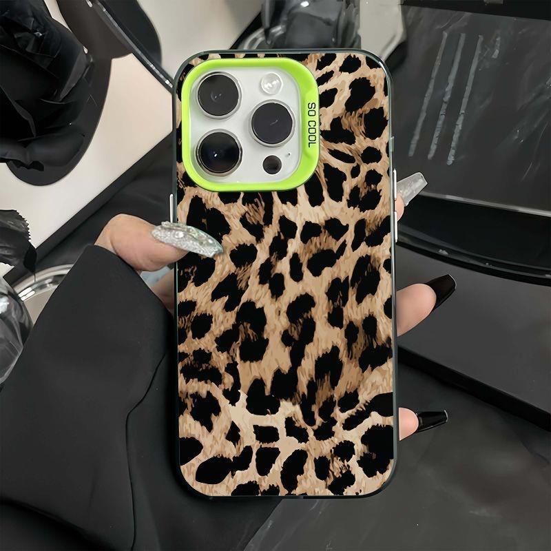 The New Leopard Print Is Suitable for Apple 16promax Mobile Phone Case iPhone16/15/14 All-inclusive 11 Anti-drop.