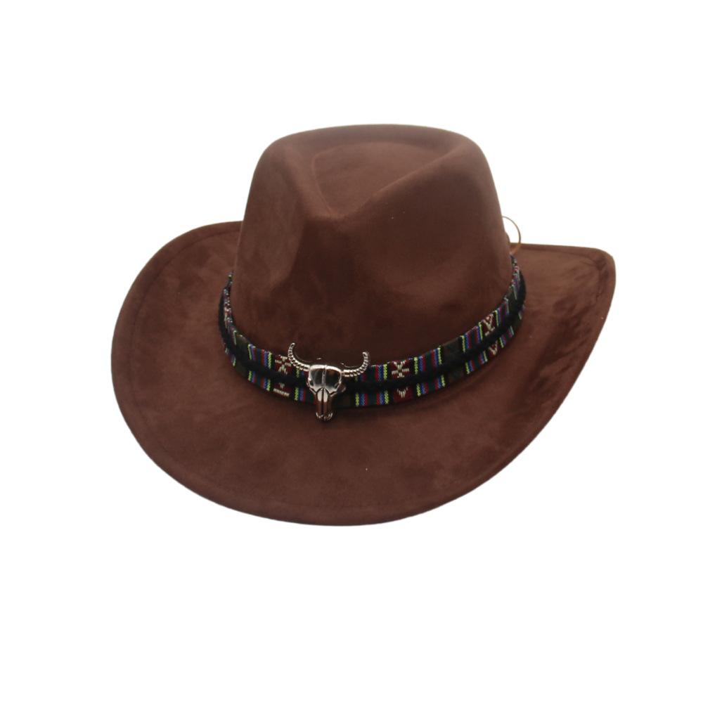 Cross-Border Tibetan Jazz Hat Dyed Solid Color Woolen Top Hat European And American Western Cowboy Hat Men'S And Women'S Party Ball Hat