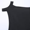 Goth Dark Cosplay Hoher Schlitz Sexy Bandage Damenkleider Y2K Mall Gothic Neckholder Slim Midi Kleid Schwarz Grunge Stil Alt Partykleidung