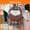Plush Puppy Patterned Backpack Student Schoolbag Outdoor Leisure Travel Bag