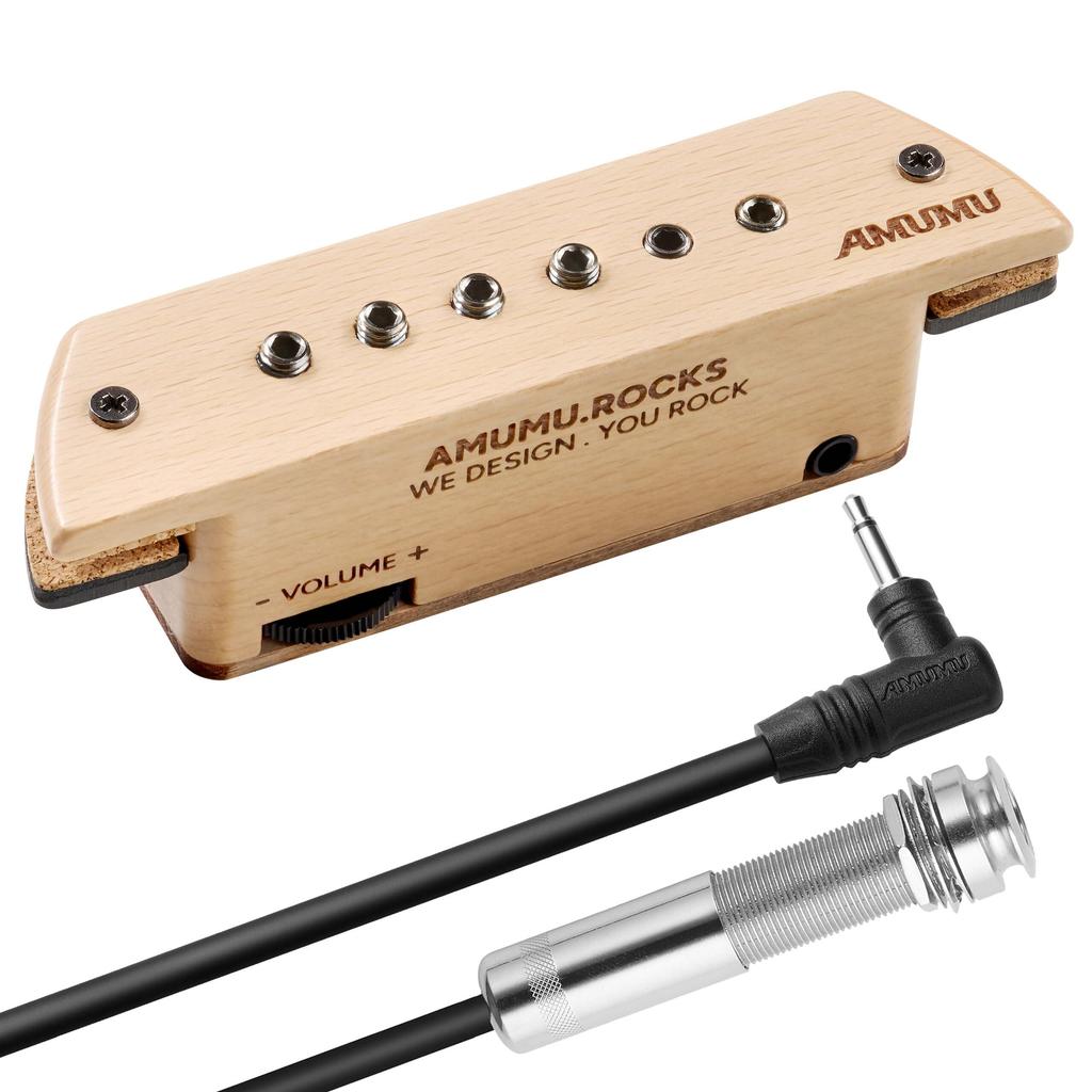 AMUMU SP60BCF Magnetic Passive Soundhole Humbucker Pickup for Acoustic Guitar