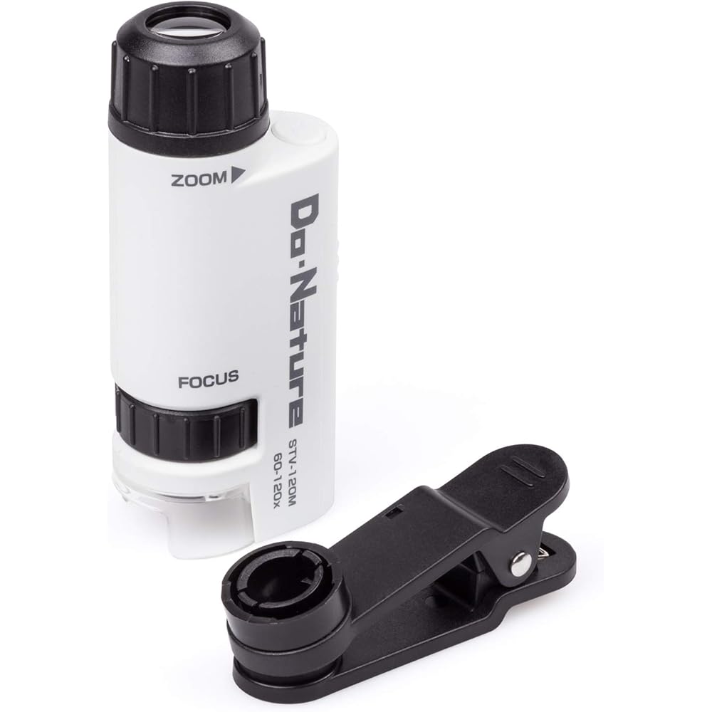 

Kenko Do Nature Compact Mobile Microscope with Smartphone Adapter 60-120x Magnification LED Light STV-120M WSA